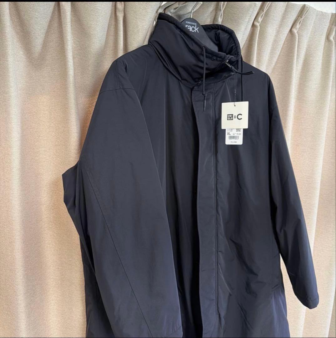 UNIQLO C ユニクロC フーデッドコート ブラック XL