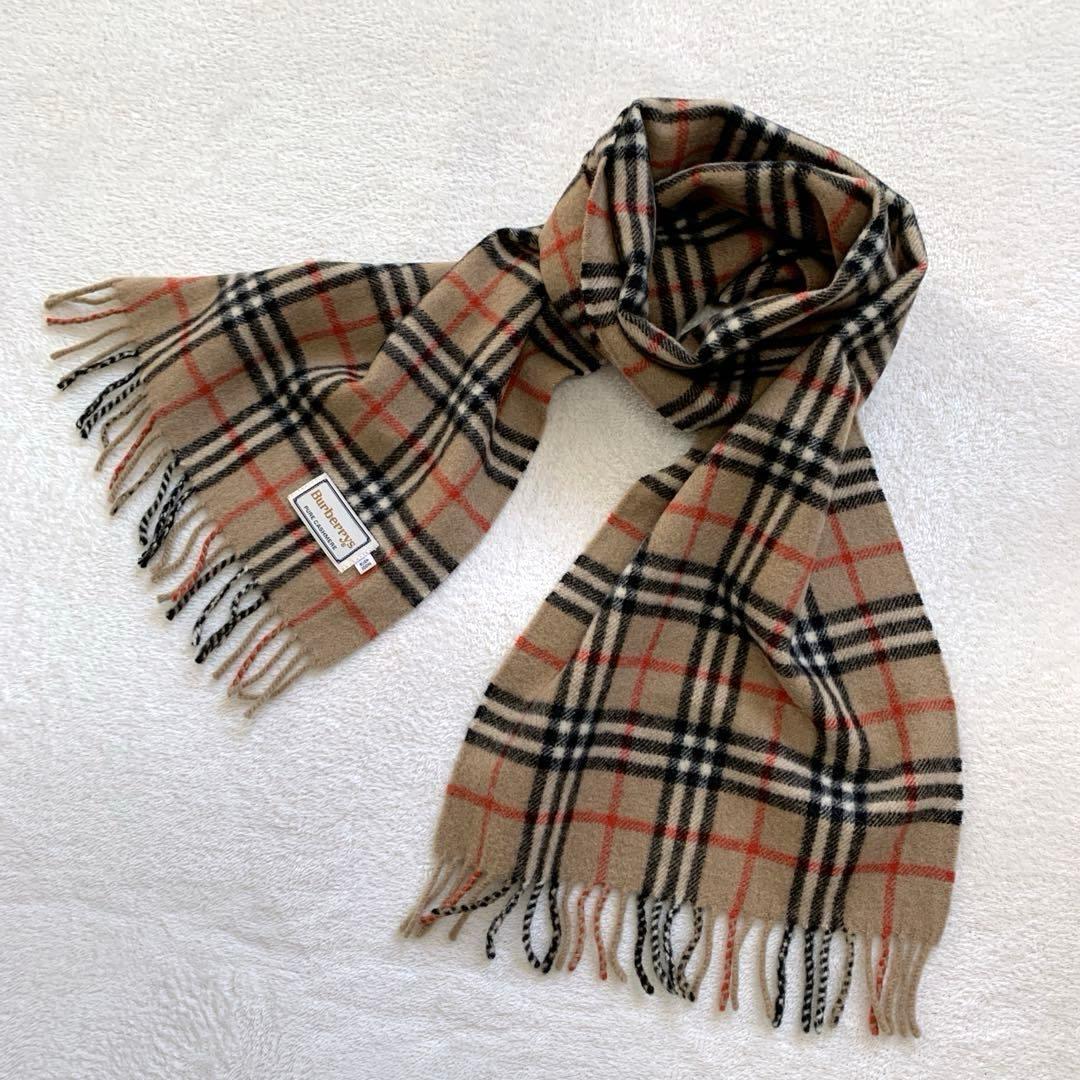 Burberry's バーバリー　カシミヤマフラー　ベージュ　ノバチェック