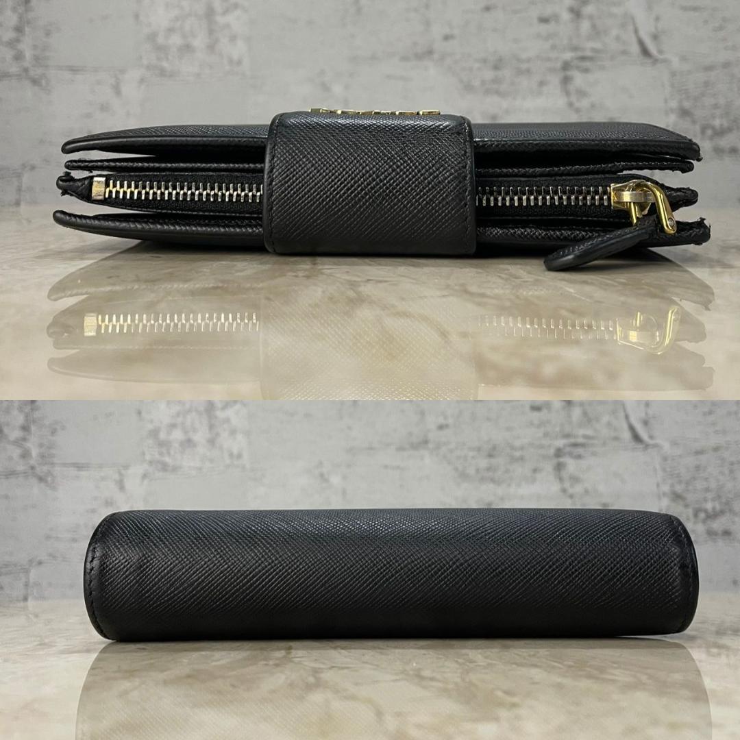 プラダ 二つ折り財布 PRADA ウォレット 1ML005 サフィアーノ 黒