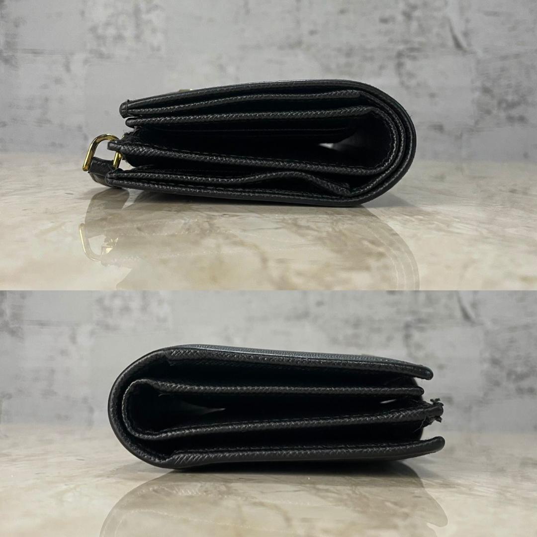 プラダ 二つ折り財布 PRADA ウォレット 1ML005 サフィアーノ 黒