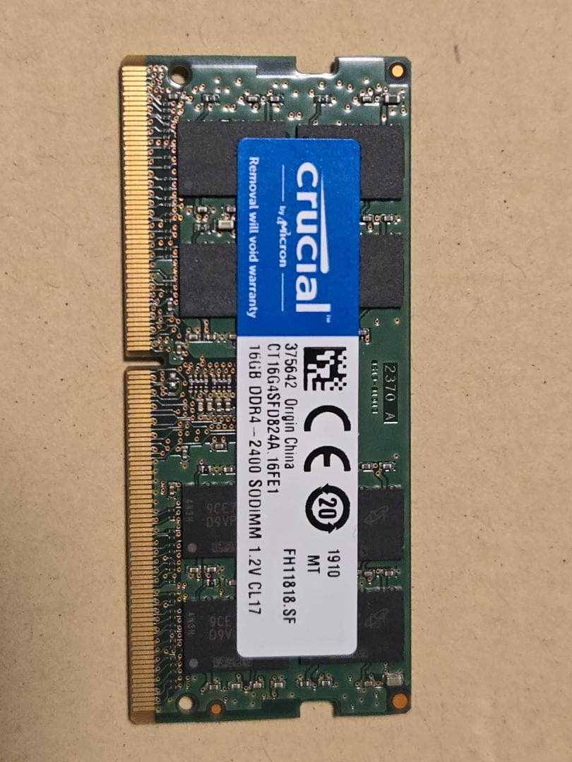 Crucial DDR4-2400 16㎇ Dell 富士通 HP レノボ など
