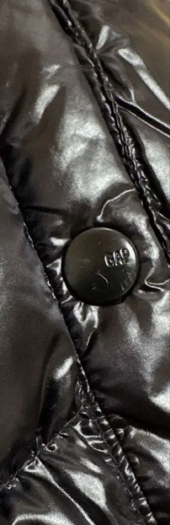Y2K GAP ブラック フード付き 光沢　ダウンベスト XS 黒
