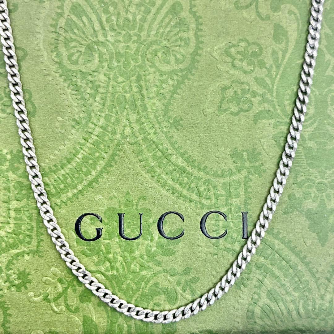【希少】グッチ　55cm　喜平チェーン　ネックレス　幅2.4mm　シルバー