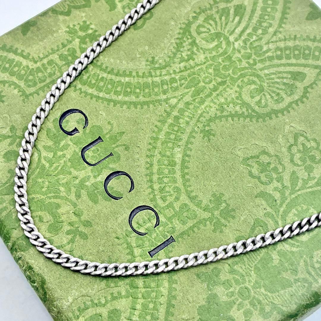 【希少】グッチ　55cm　喜平チェーン　ネックレス　幅2.4mm　シルバー