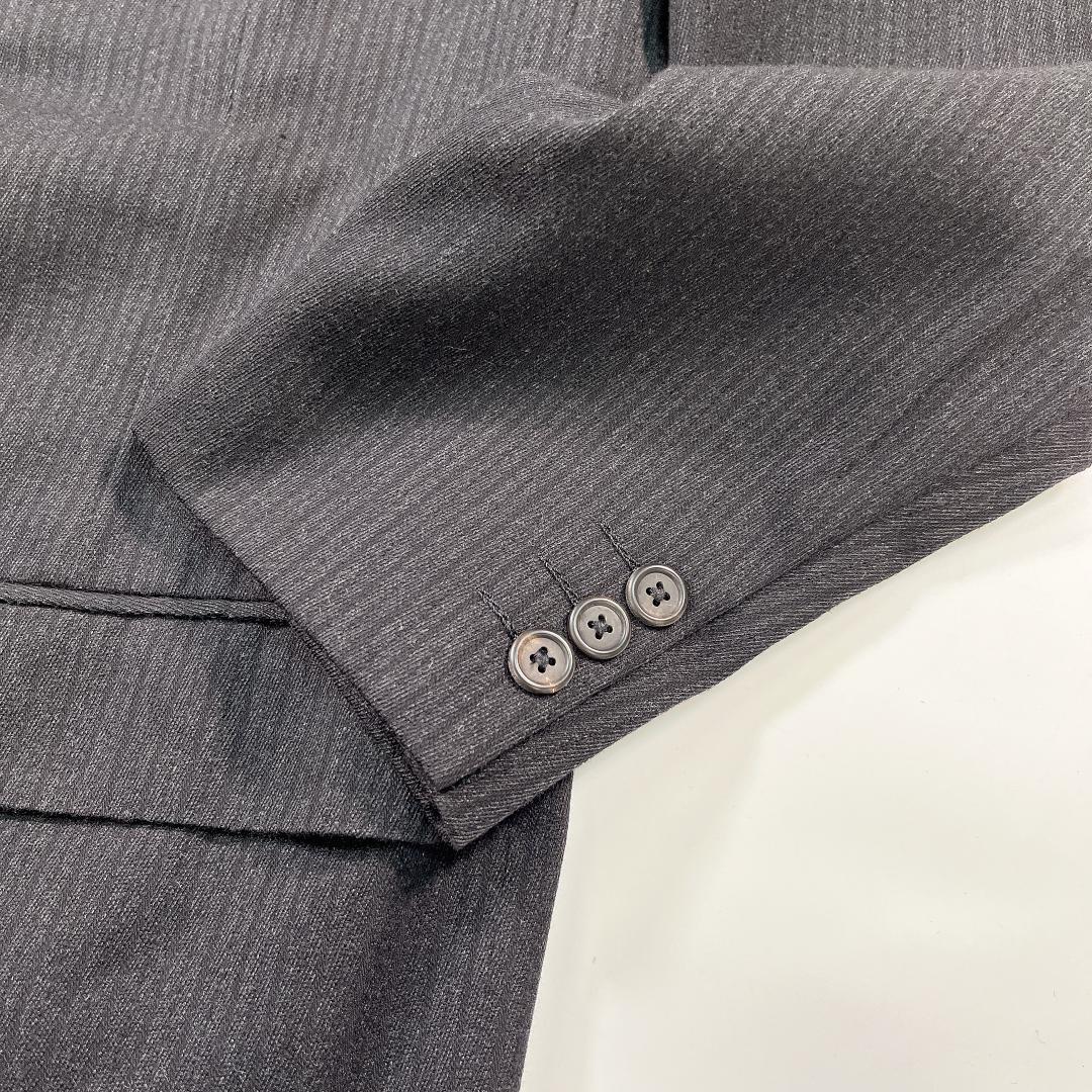 【美品】Y's for men 秋冬 スーツ セットアップ M 黒 ストライプ
