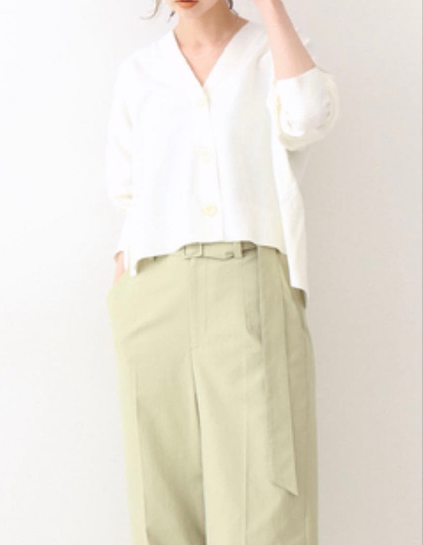 美品✳︎IENA イエナ✳︎24SS ドライコットン Vネック カーディガン✳︎白