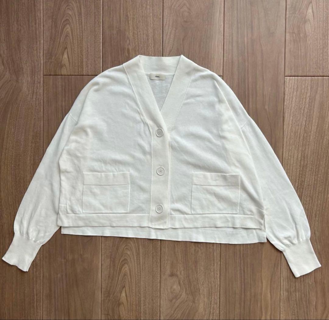 美品✳︎IENA イエナ✳︎24SS ドライコットン Vネック カーディガン✳︎白