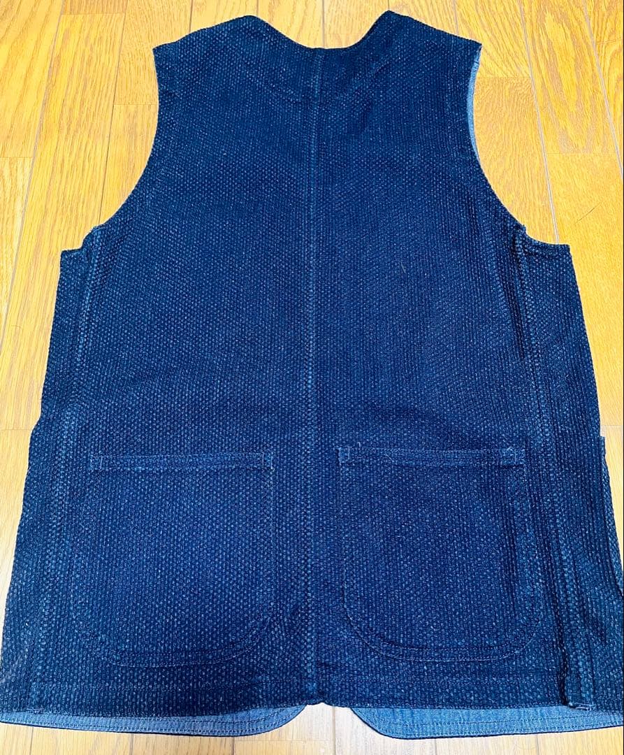 ☆値下げ☆桃太郎ジーンズ☆インディゴ刺し子ベスト☆サイズ40(Ｌ)