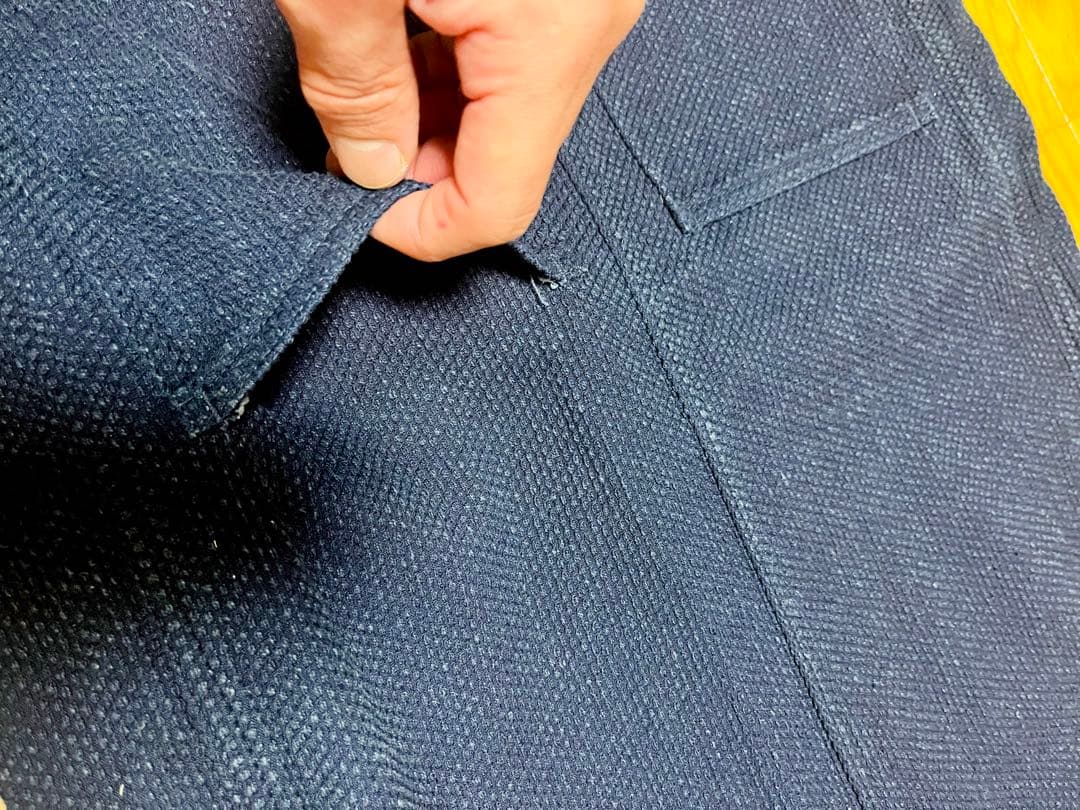 ☆値下げ☆桃太郎ジーンズ☆インディゴ刺し子ベスト☆サイズ40(Ｌ)