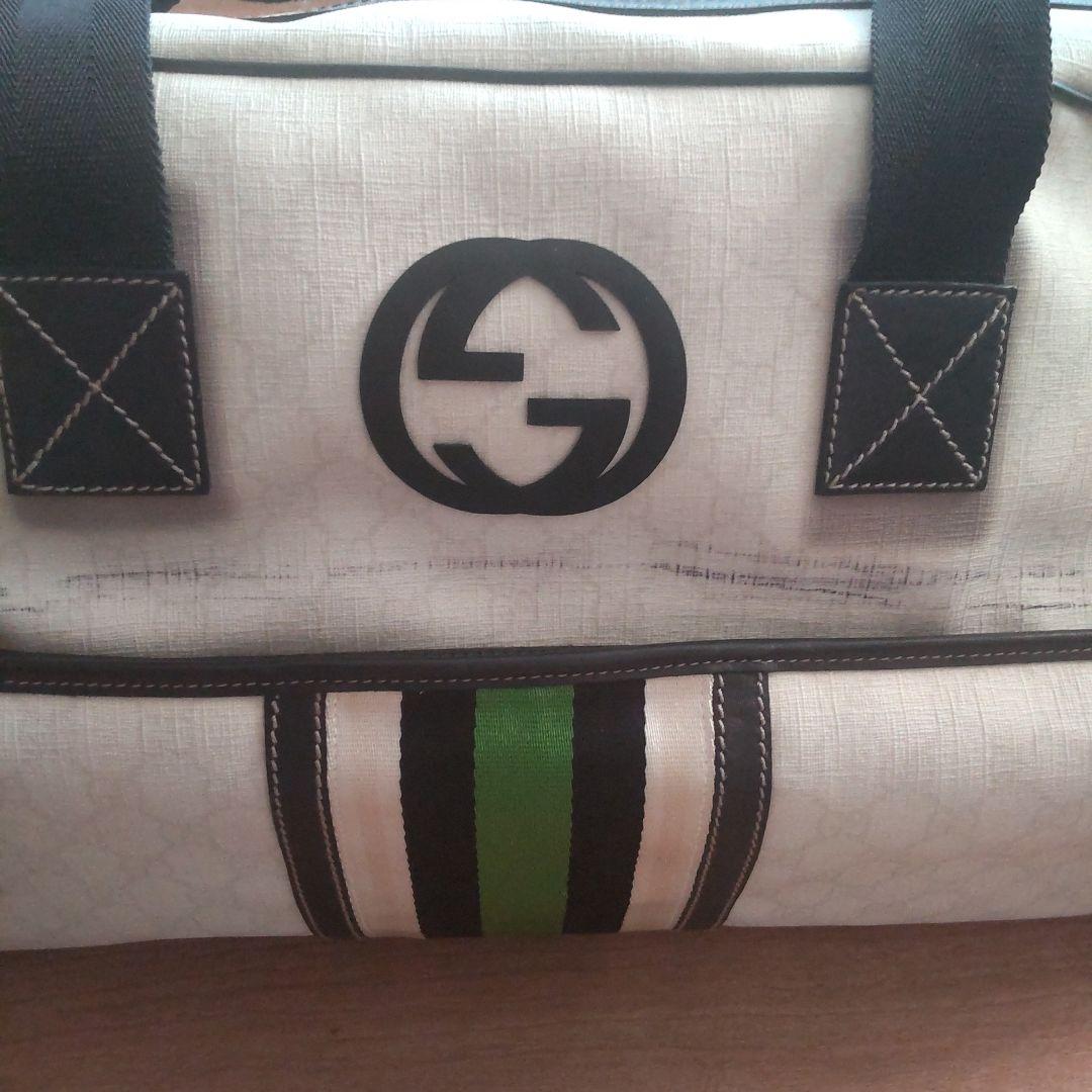 ★Gucci ボストンバッグ ホワイト キャンバス★