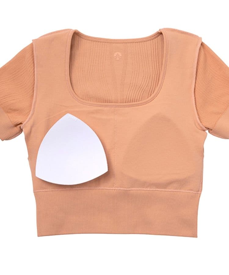 【SUKALA】ウエーブリブアクティブクロップドトップス ブラック Mサイズ