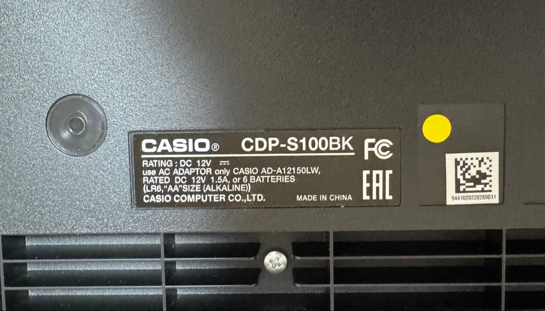 CASIO CDP-S100BK 88鍵盤電子ピアノ ペダル付き