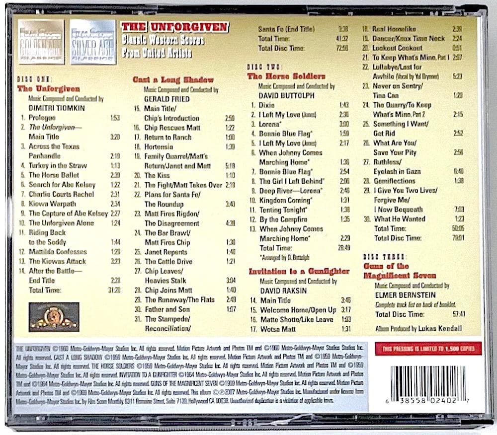 洋楽 CD THE UNFORGIVEN CLASSIC WESTERN SCORES
