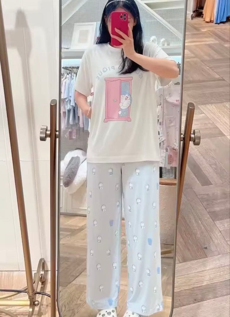 ジェラートピケ♡ドラえもんルームウェア上下セット新品ホワイト