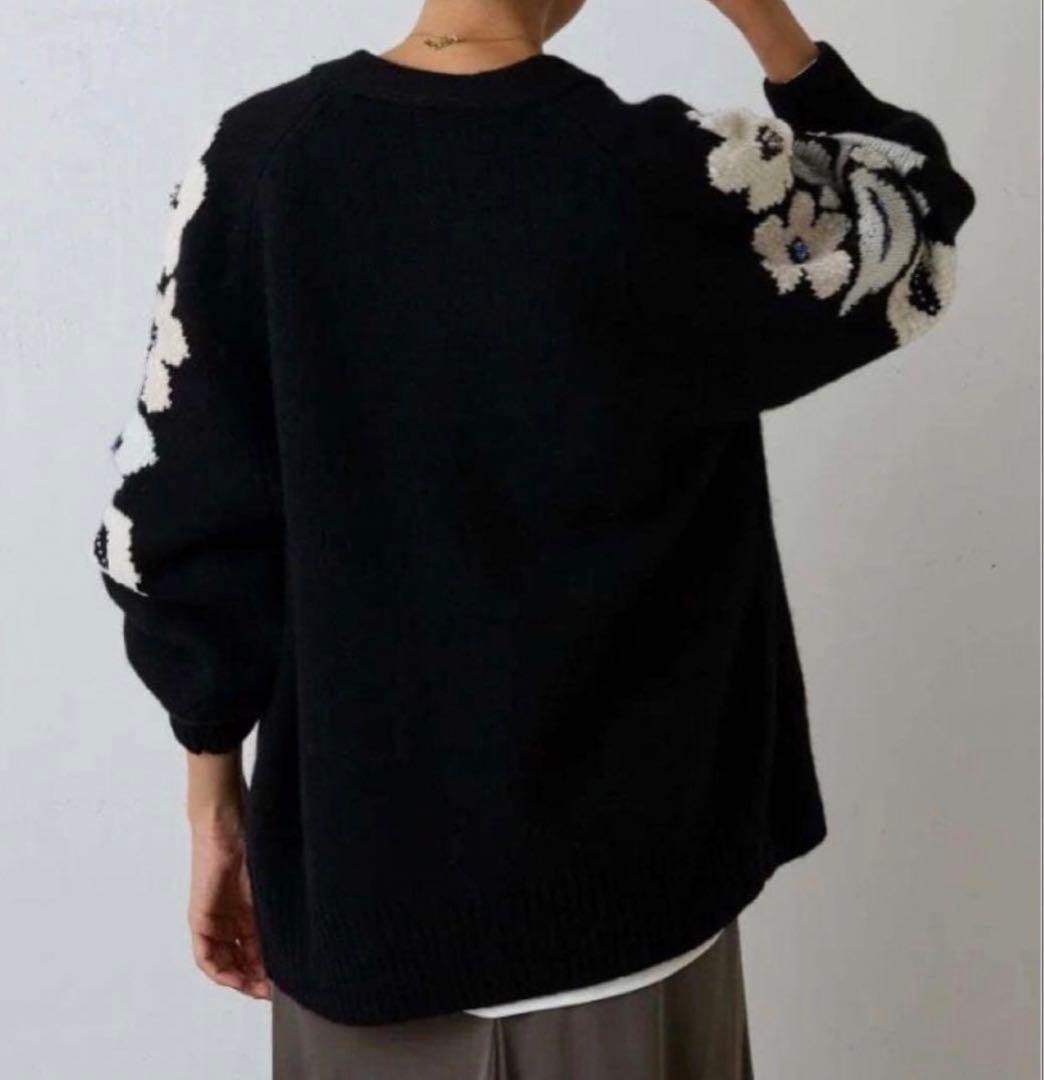 BEARDSLEY 袖ジャガード　カーディガン　ビアズリー