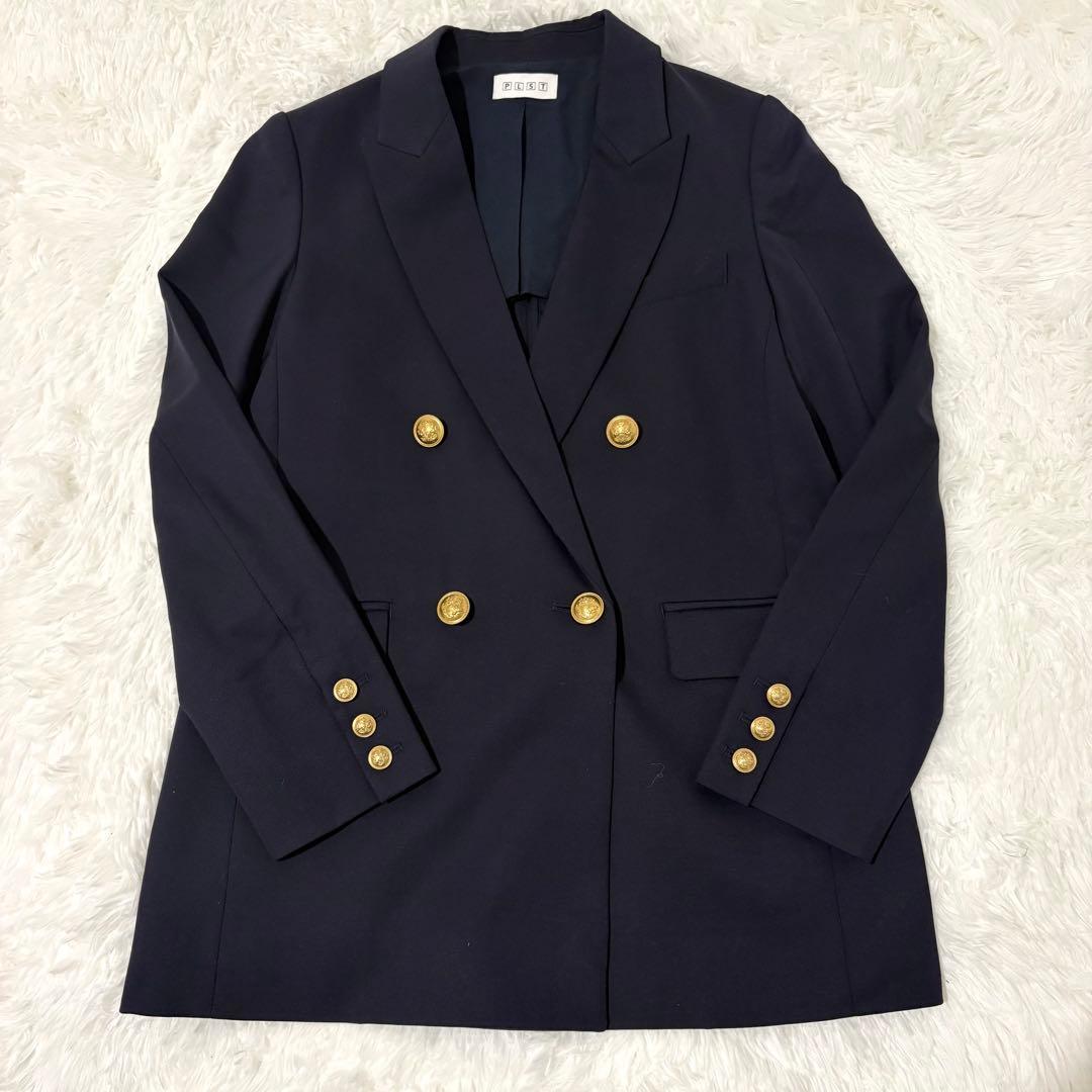 kyoko様 美品 PLST✨ダブルブレストジャケット 紺ブレ 金ボタン S