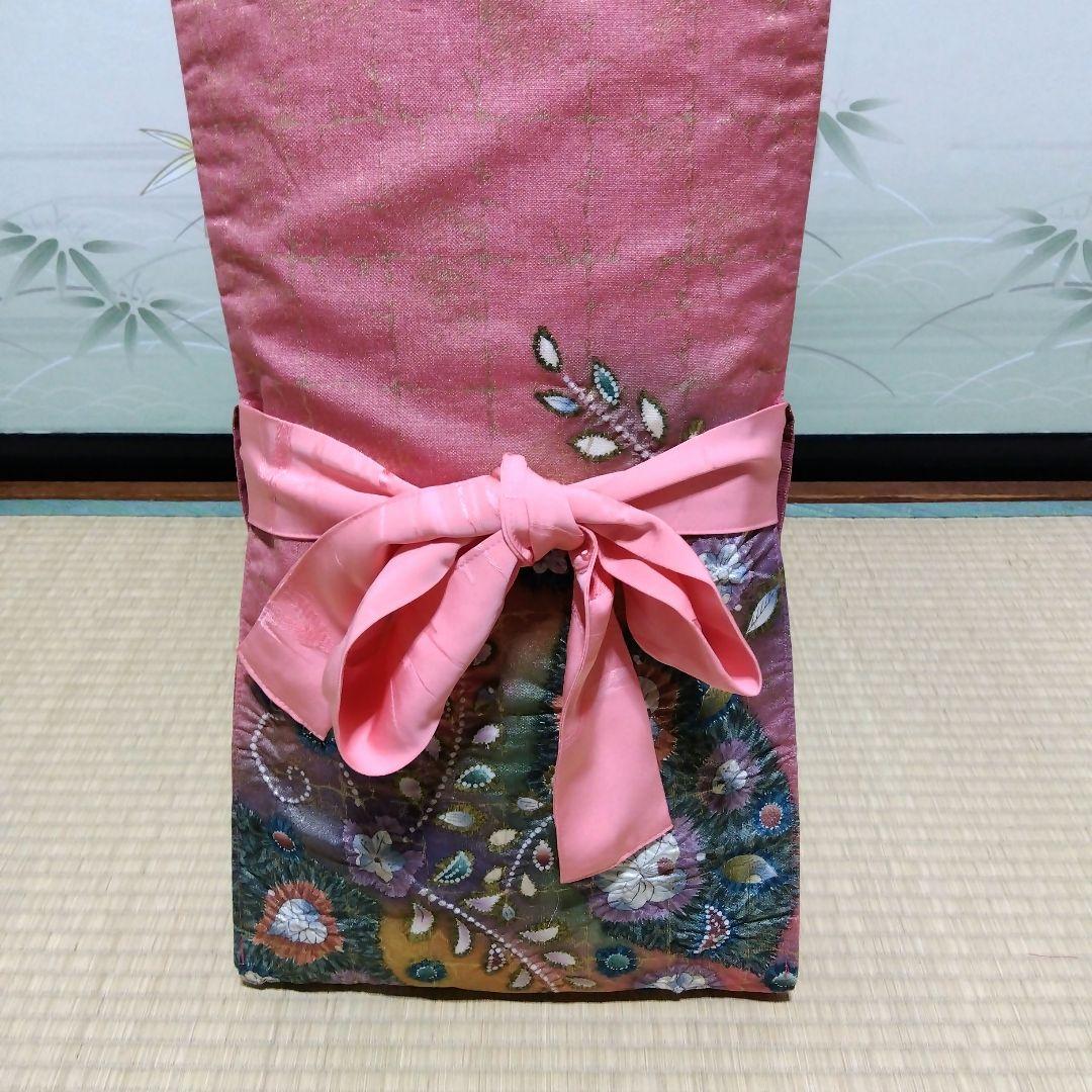 「高級辻が花中古帯リメイク」和楽器　琴　油単　ゆたん