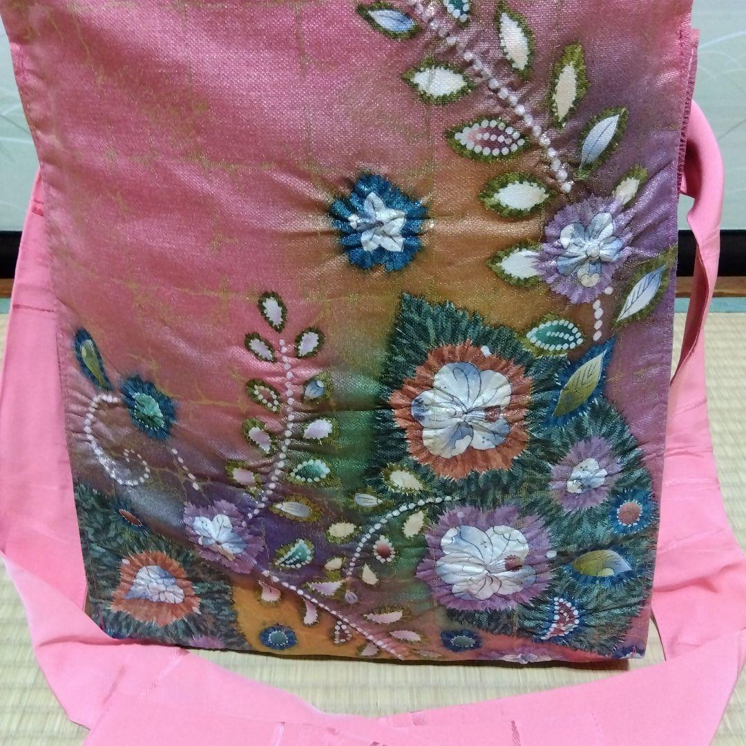 「高級辻が花中古帯リメイク」和楽器　琴　油単　ゆたん