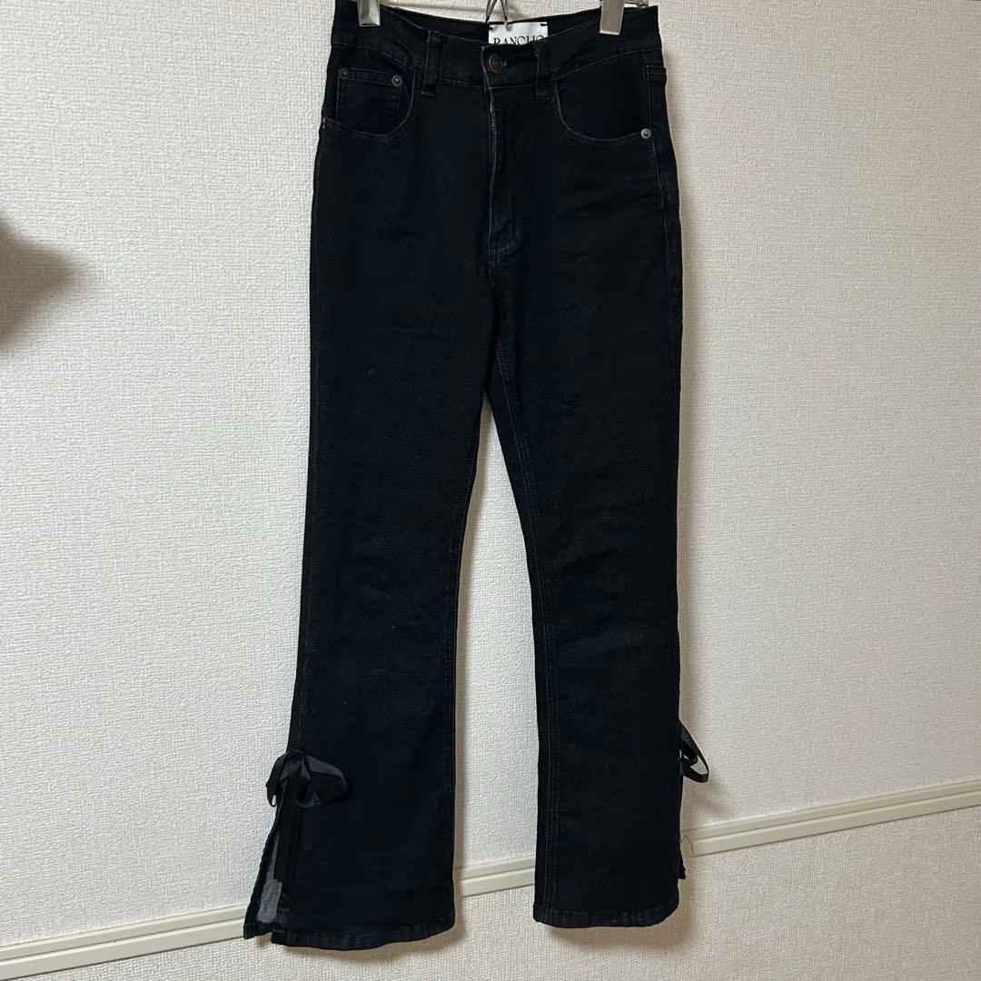 パンツ side slit denim ribbon pants RANCLIC