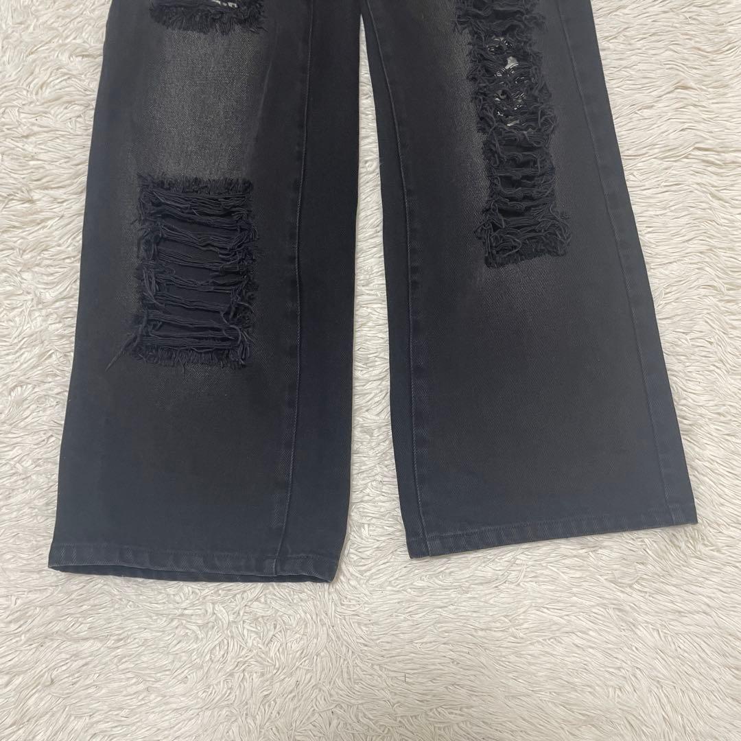 パンツ ANDWANG damaged heart key denim