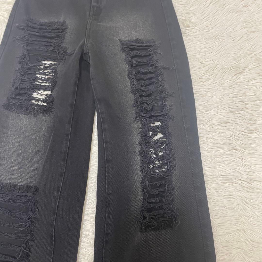 パンツ ANDWANG damaged heart key denim