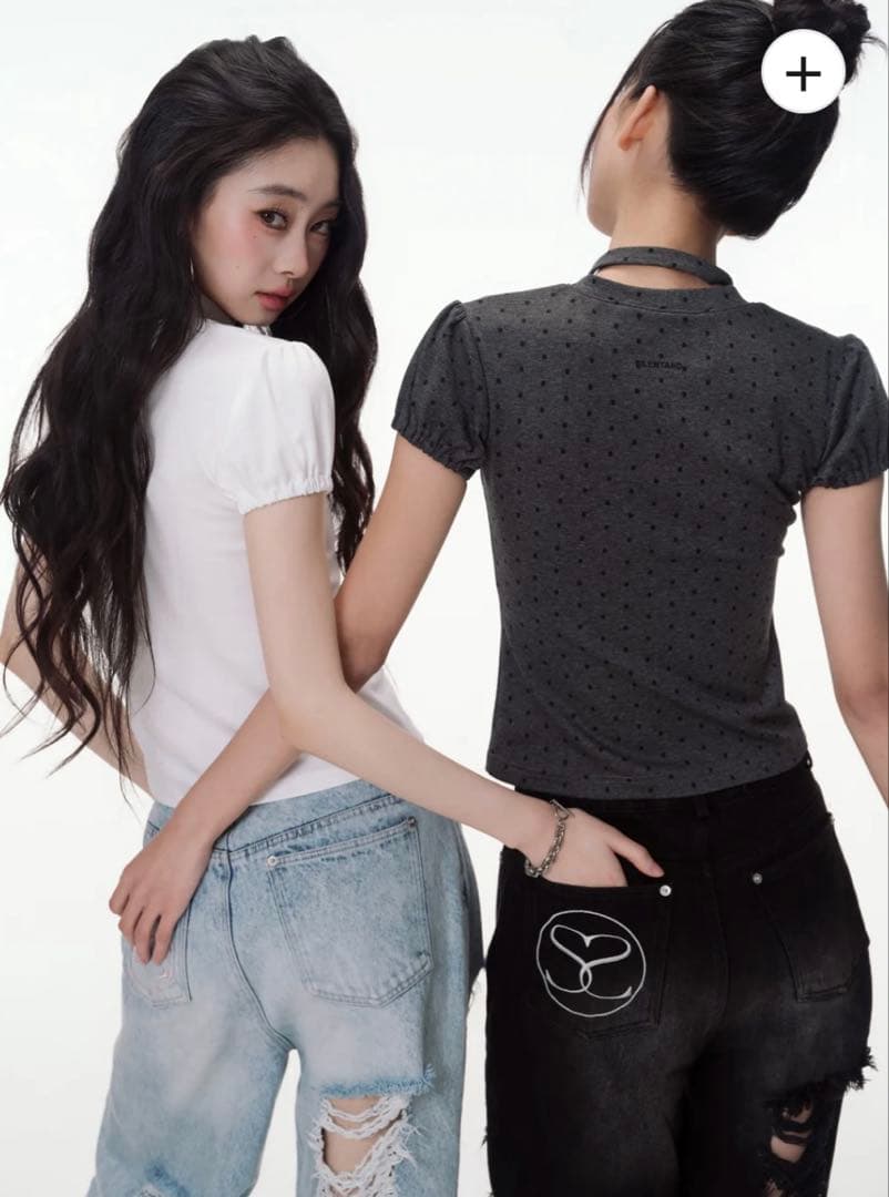 パンツ ANDWANG damaged heart key denim