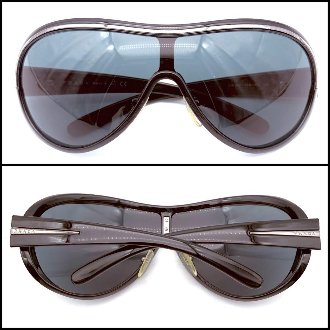 【美品】PRADA プラダ　シールドレンズ　サングラス　ロゴ