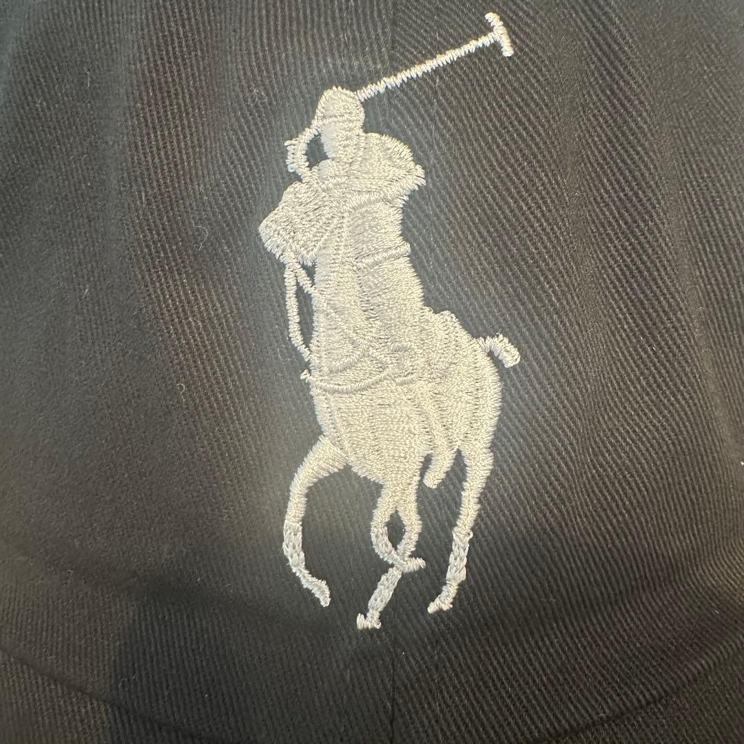 本物　ポロ ラルフローレン POLO ビッグポニー　帽子　黒白　キャップ　刺繍