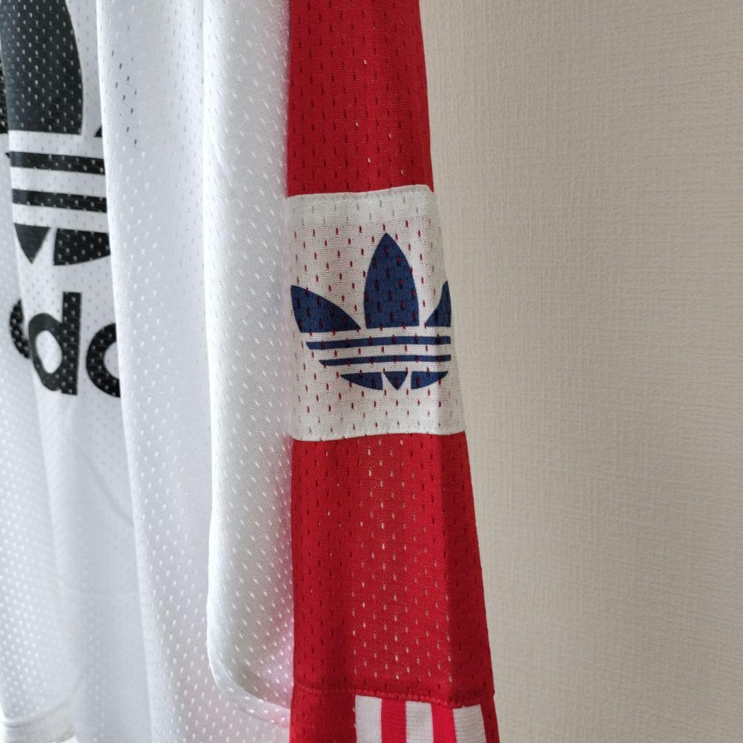 美品adidasホッケーフットボールサッカーメッシュシャツ7分丈レア