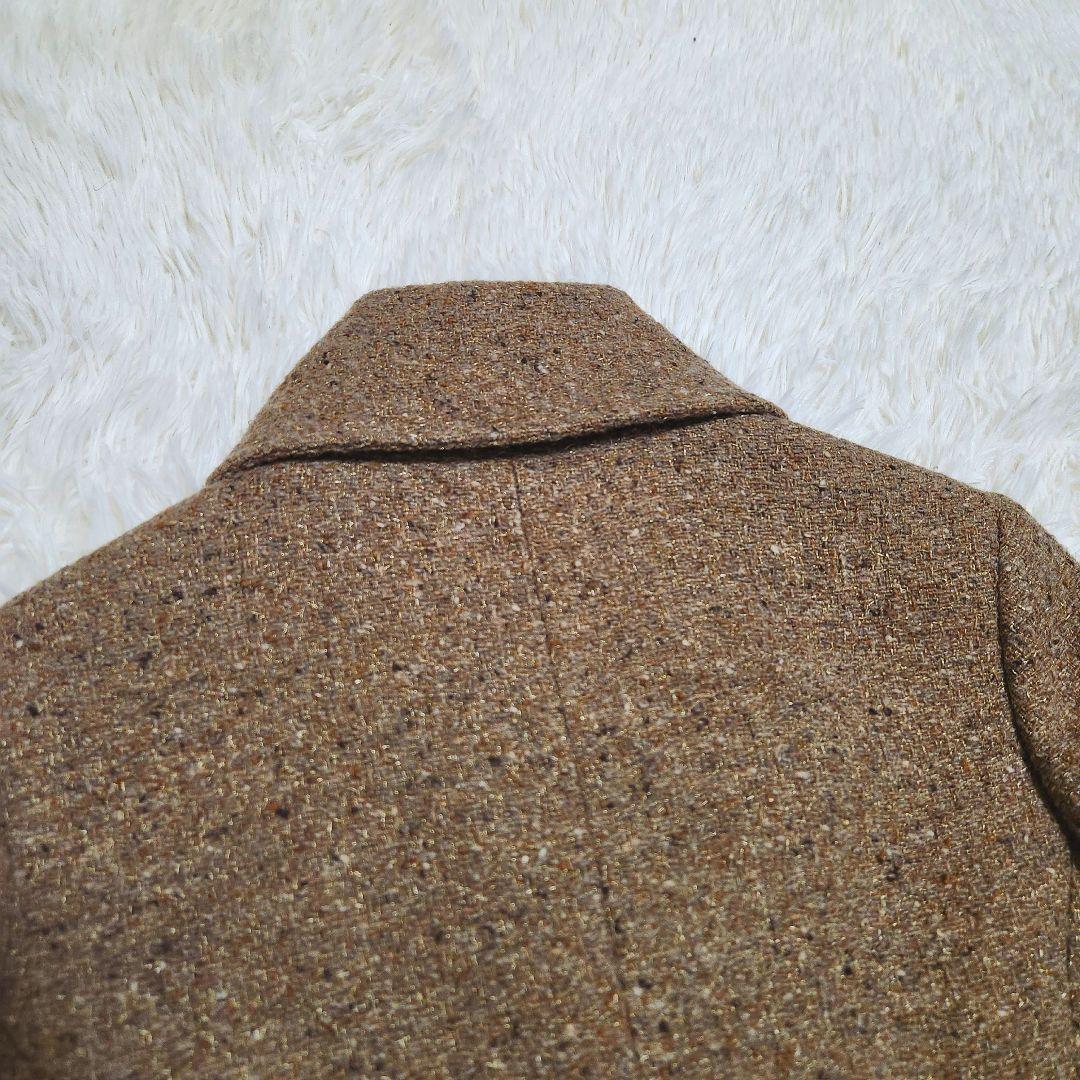 【美品】SCAPA イタリア製生地 ラメ ミックスツイード スタンドカラーコート