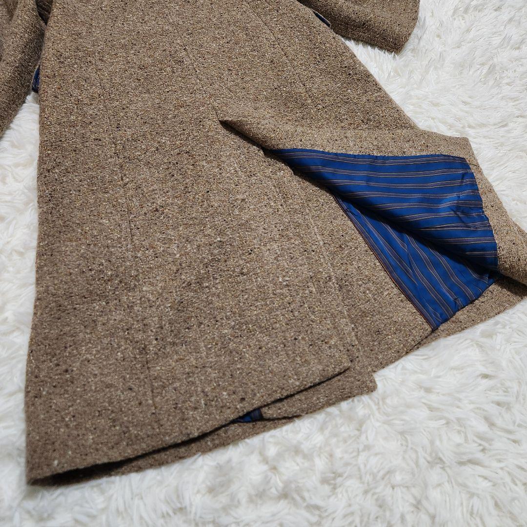 【美品】SCAPA イタリア製生地 ラメ ミックスツイード スタンドカラーコート