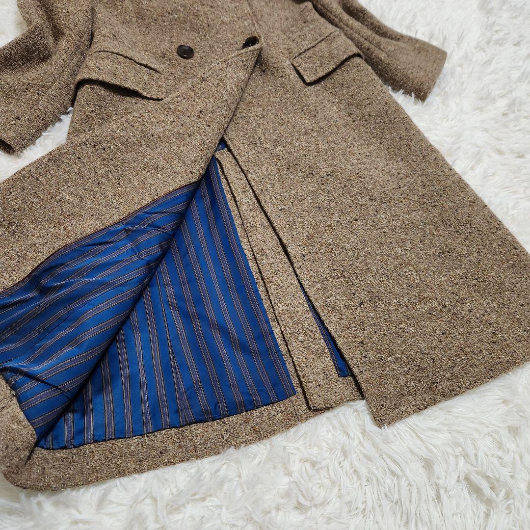 【美品】SCAPA イタリア製生地 ラメ ミックスツイード スタンドカラーコート