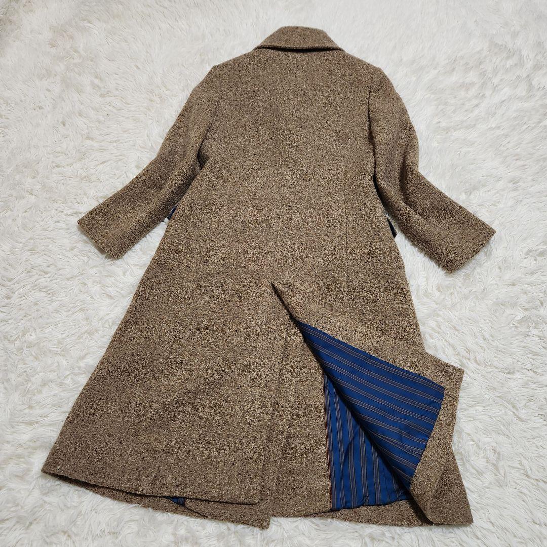 【美品】SCAPA イタリア製生地 ラメ ミックスツイード スタンドカラーコート