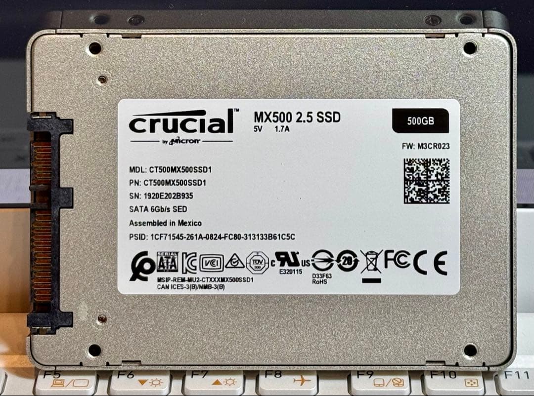 【正常100％】crucial MX500 500GB 2.5インチSSD
