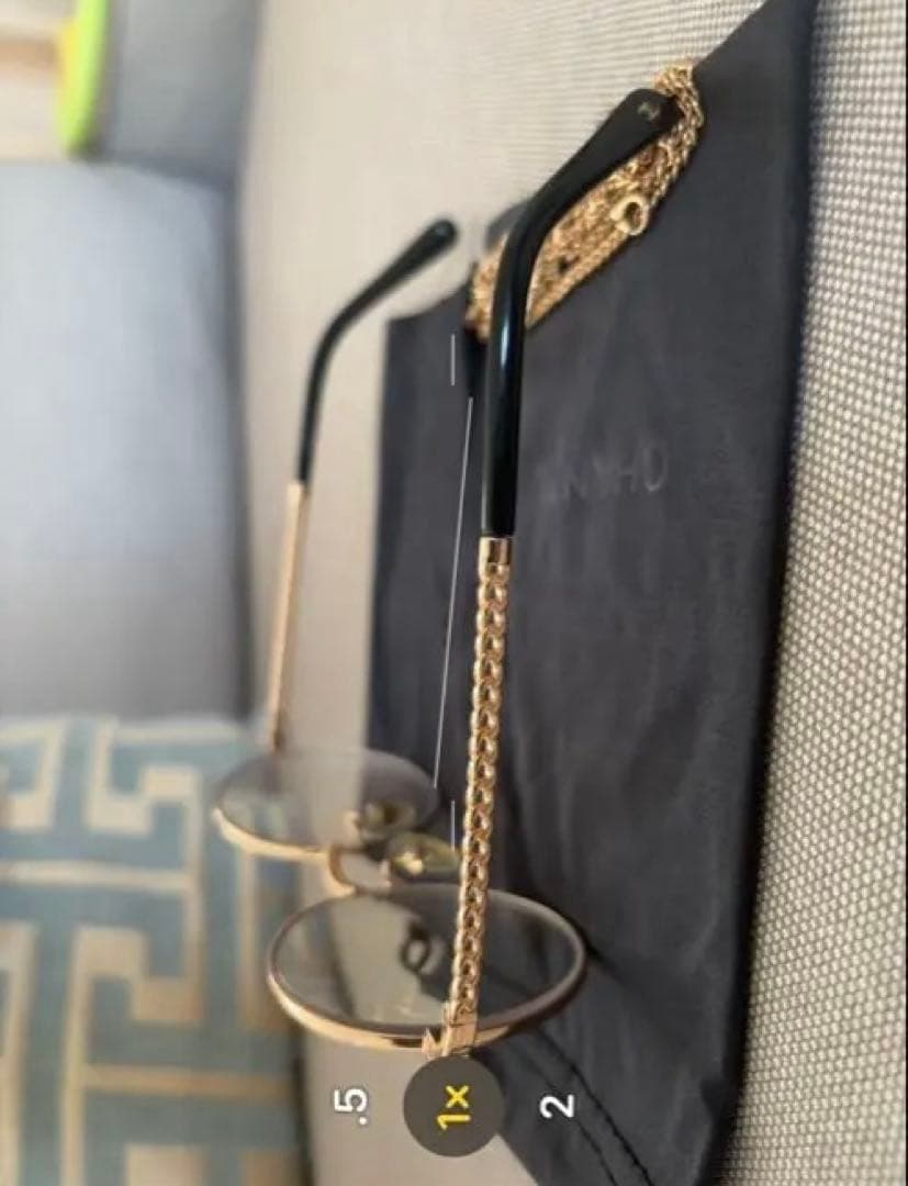 CHANEL 眼鏡用フレーム チェーンストラップ付新色ピンクゴールド