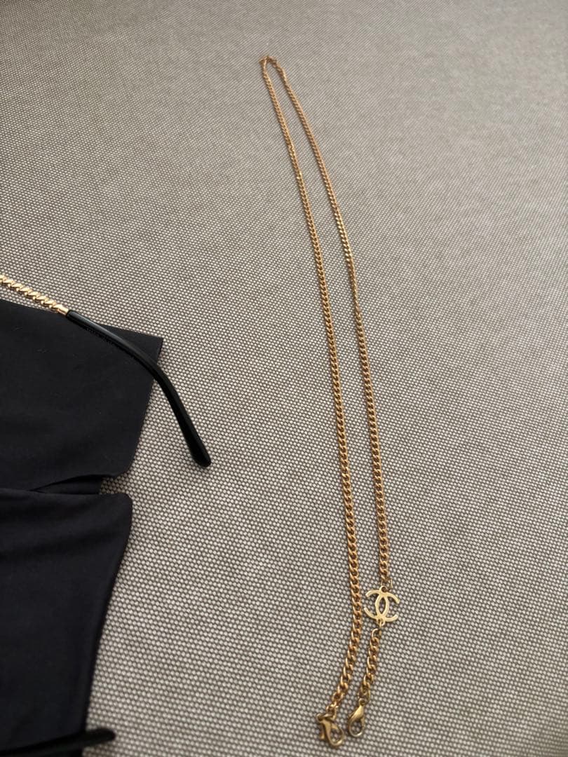 CHANEL 眼鏡用フレーム チェーンストラップ付新色ピンクゴールド