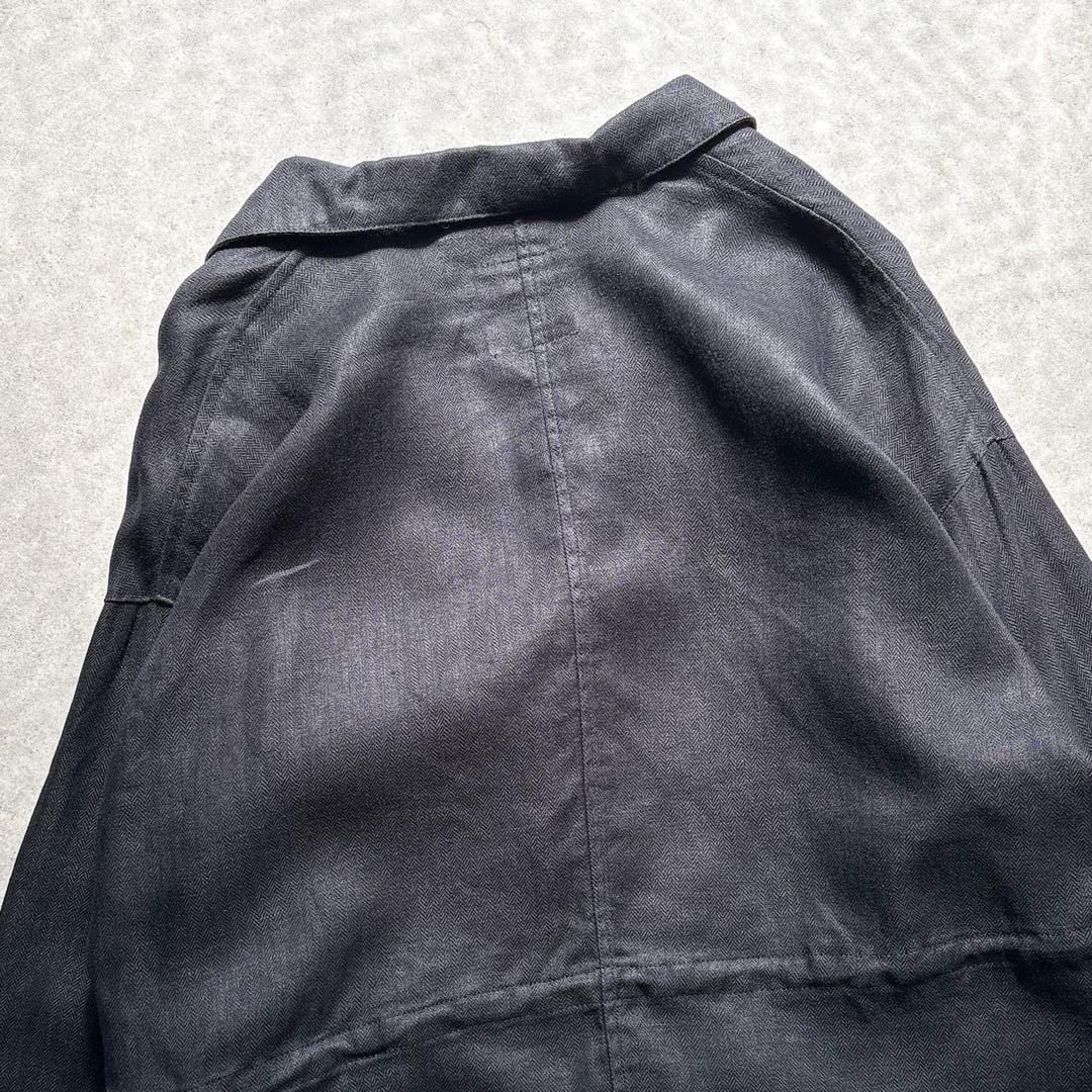北欧暮らしの道具店xかぐれ フレンチリネンのテーラードジャケット S　黒