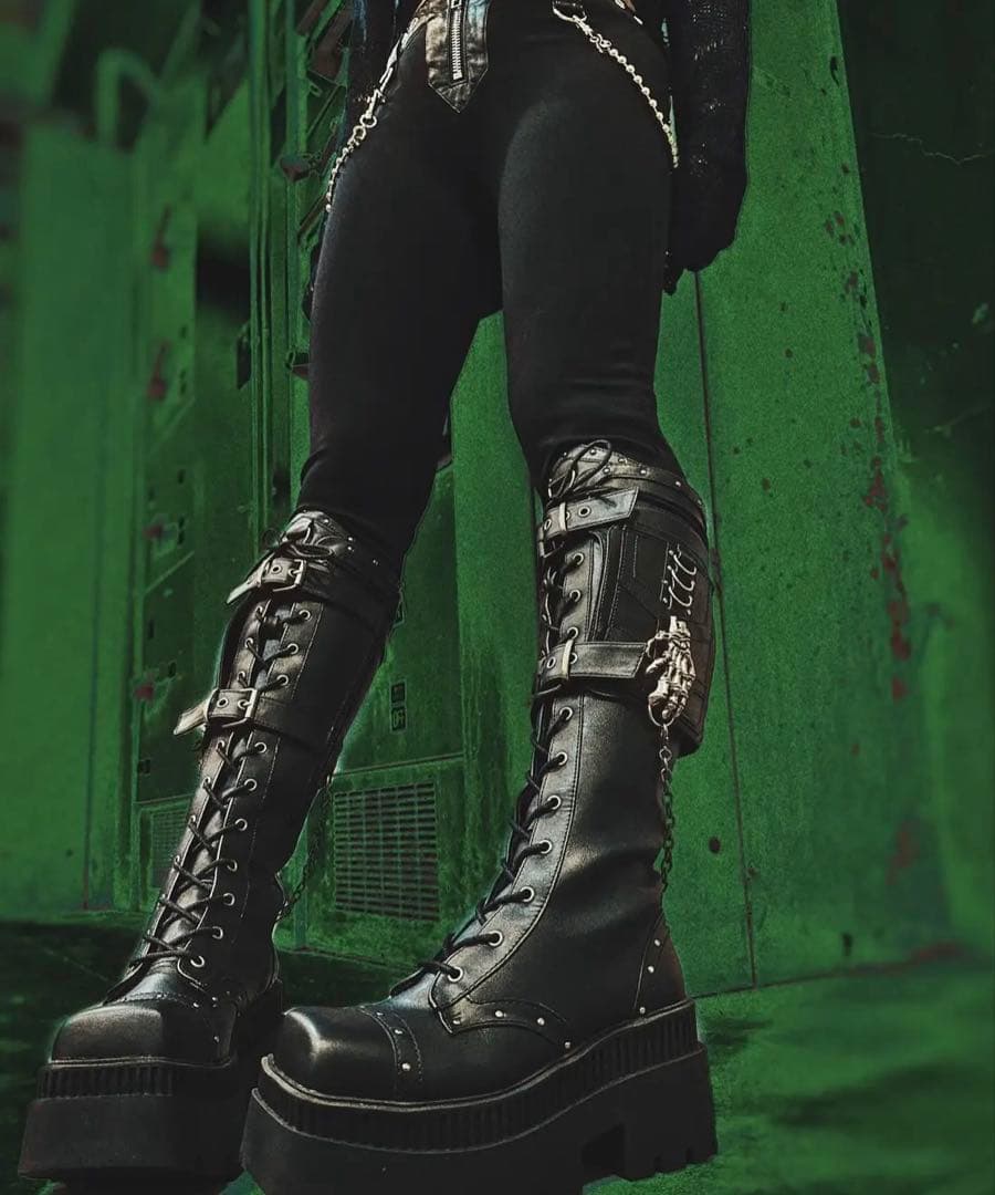 【未使用品】Demonia WRATH-205 ブラック コンバットブーツ