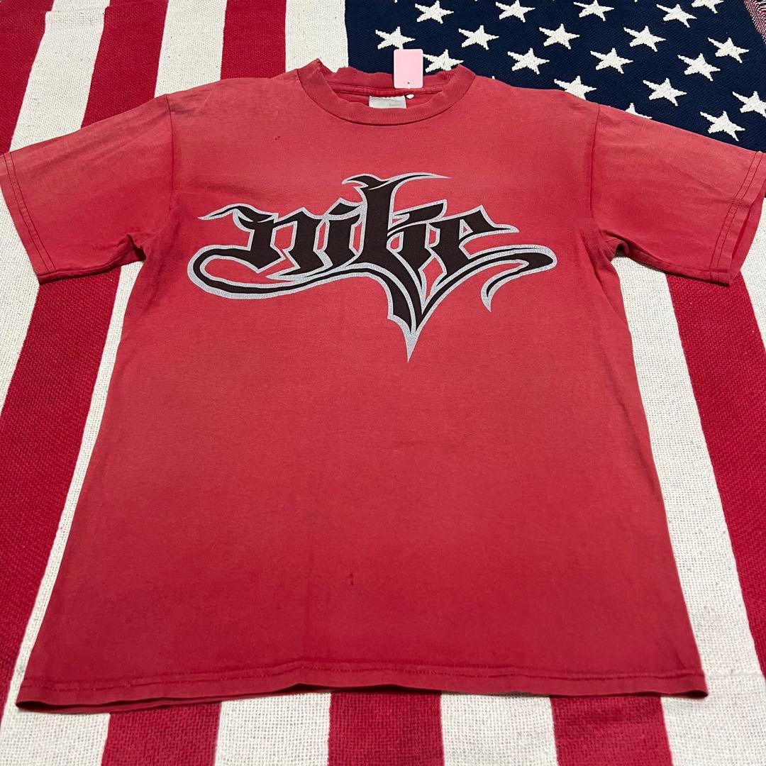 NIKE ナイキ グラフィックロゴTシャツ y2k フェードサーモンピンク