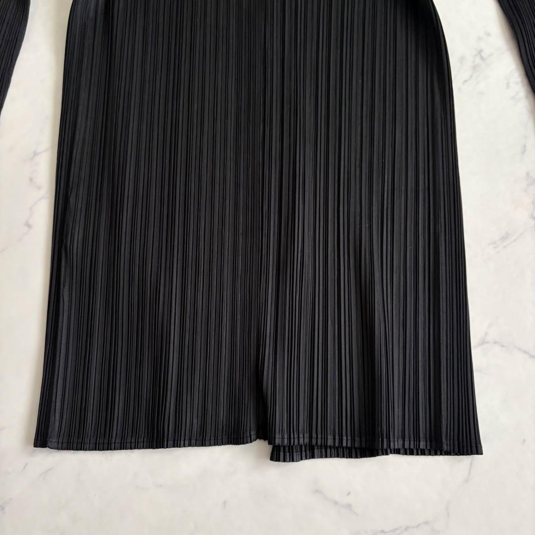 美品 プリーツプリーズ カーディガン ブラック サイズ4 XL