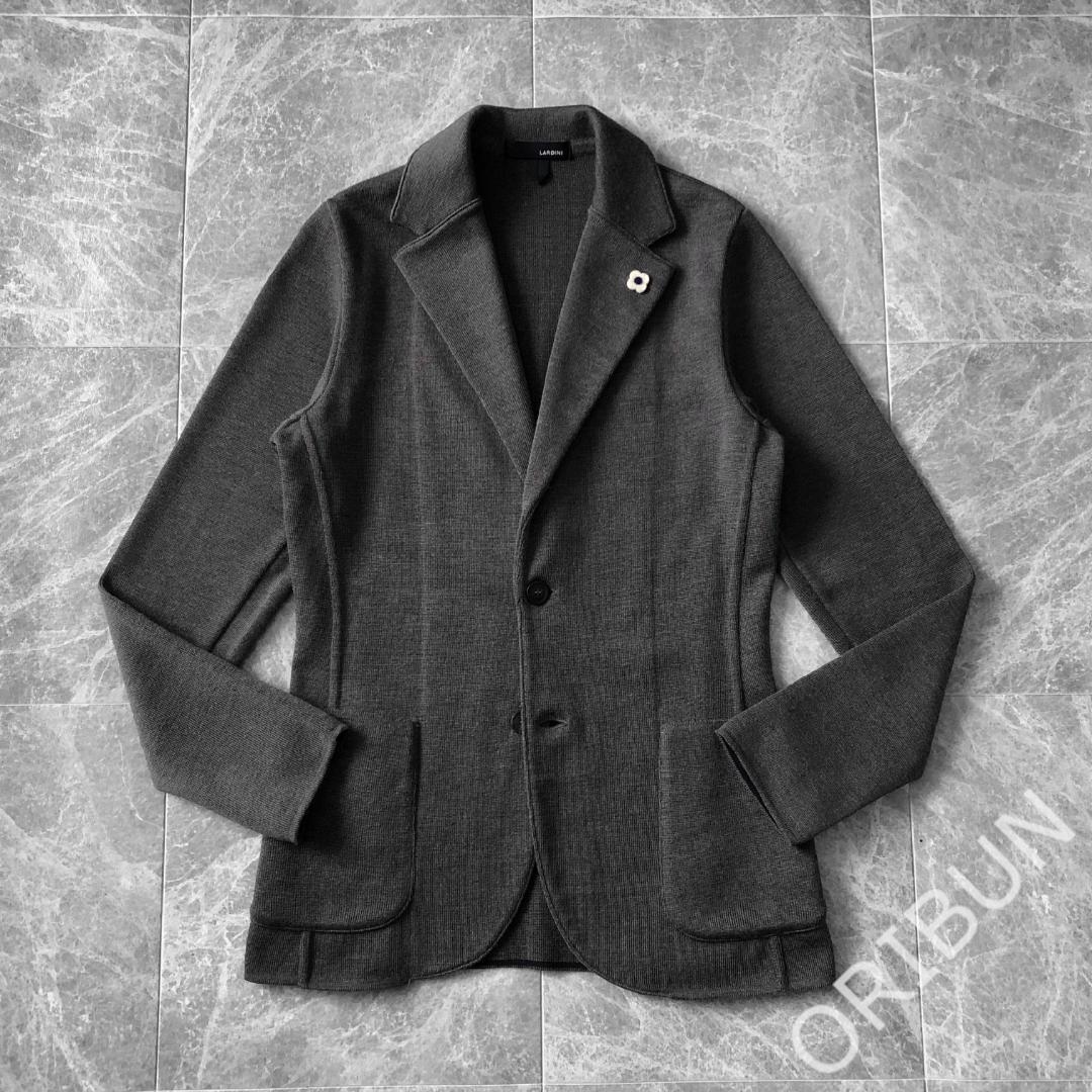 LARDINI ミラノリブニットジャケット D.GREY 干場 LEON