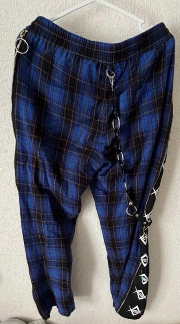 レフレム REFLEM チェックパンツ ズボン 青 黒