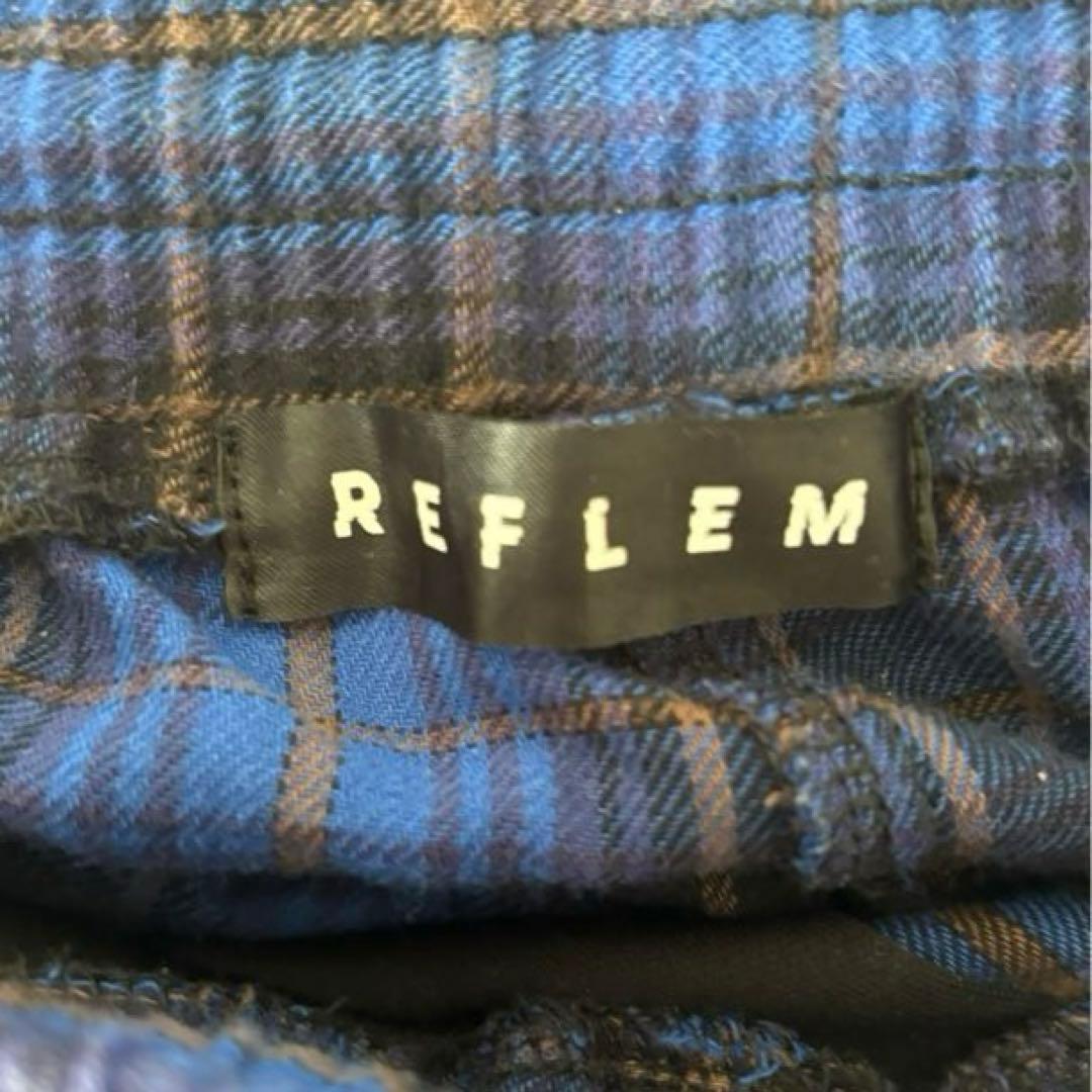 レフレム REFLEM チェックパンツ ズボン 青 黒