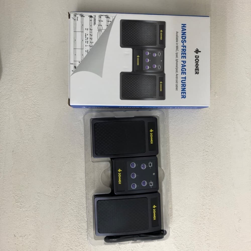 Donner ハンズフリー タブレットワイヤレス楽譜をめくるペダル (黒)
