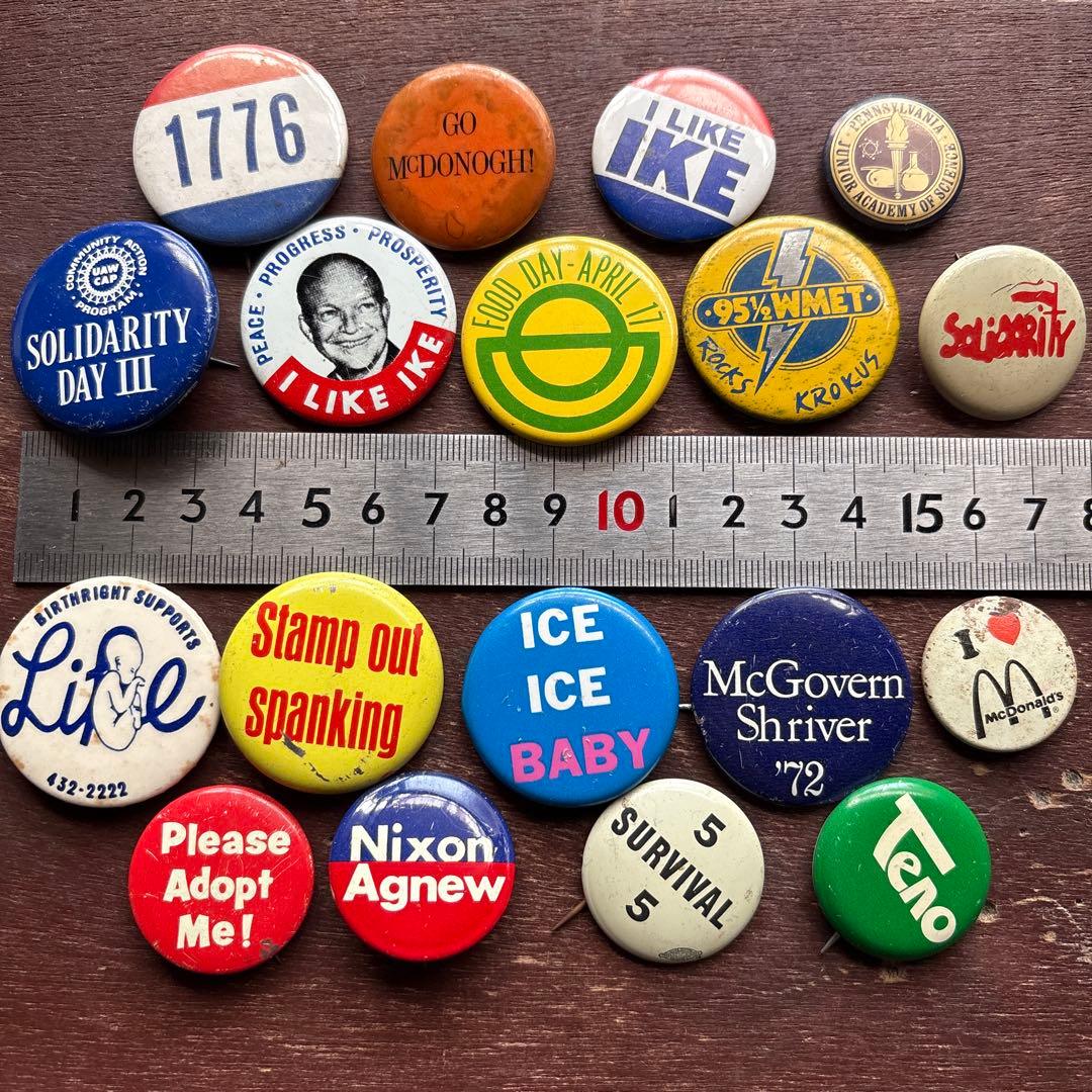 ジャンクヴィンテージ缶バッジ／60’s〜70’s／USA