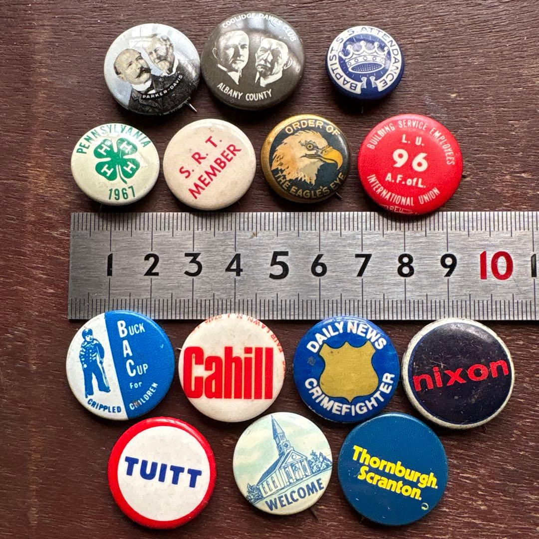 ジャンクヴィンテージ缶バッジ／60’s〜70’s／USA