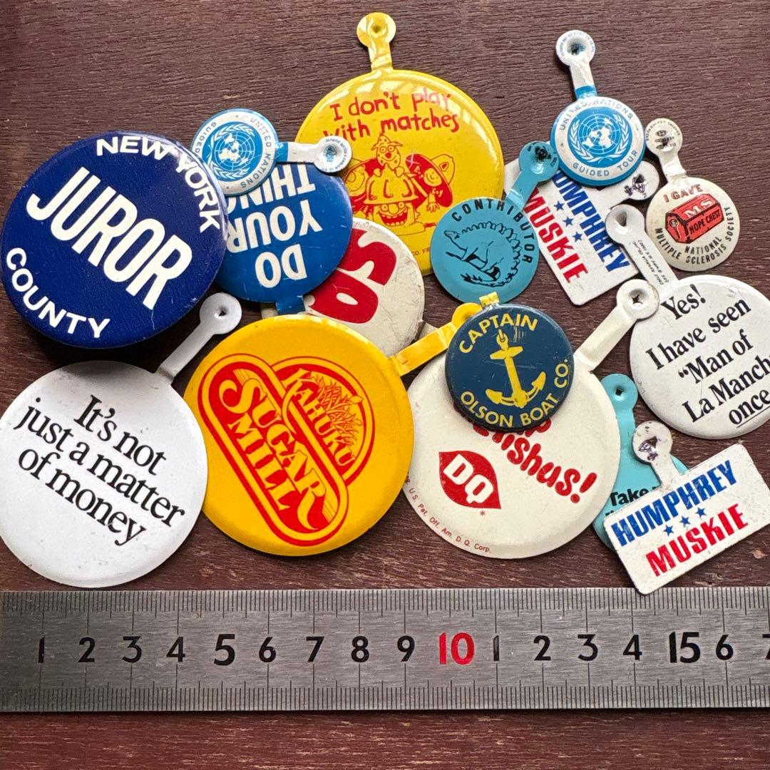 ジャンクヴィンテージ缶バッジ／60’s〜70’s／USA