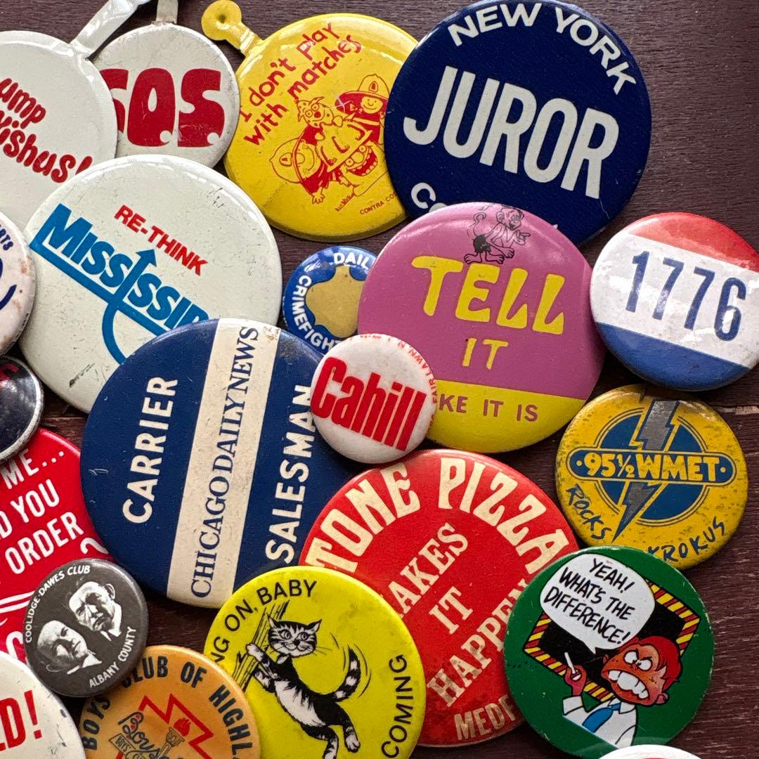 ジャンクヴィンテージ缶バッジ／60’s〜70’s／USA