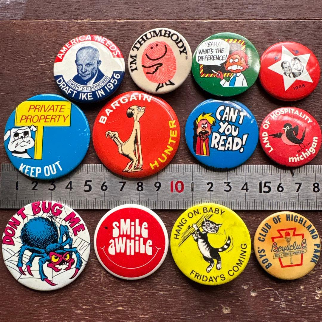 ジャンクヴィンテージ缶バッジ／60’s〜70’s／USA