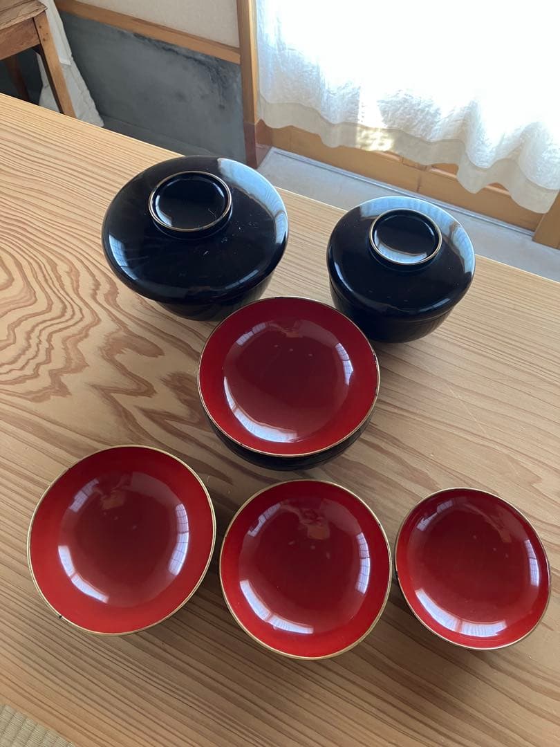 ツインです〜レトロアンティーク骨董漆お椀